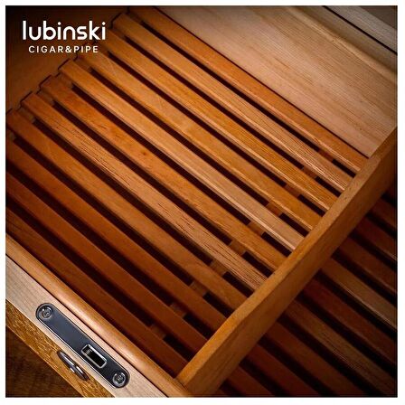 Lubinski 3D Antik Mısır İspanyol Sedir Humidor Puro Kutusu 40s