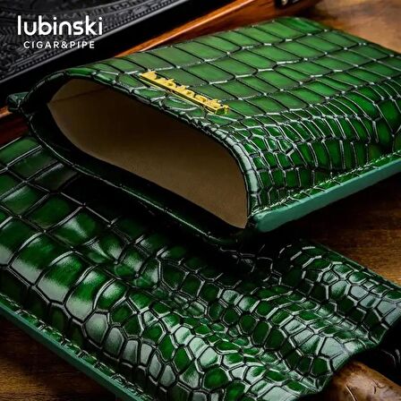 Lubinski Deri 3'lü Puro Kılıfı Lacivert Desenli(60 Ring)