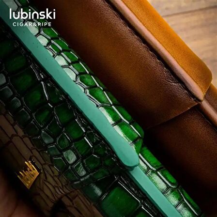 Lubinski Deri 3'lü Puro Kılıfı Lacivert Desenli(60 Ring)
