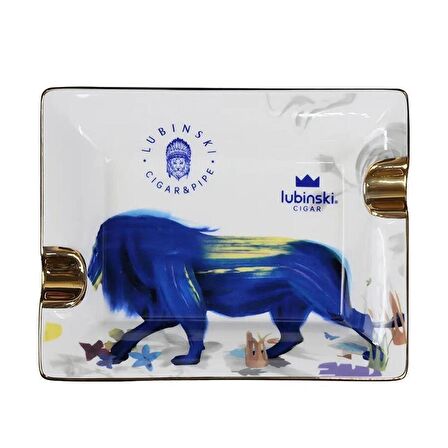 Lubinski Blue Lion Seramik Puro Küllüğü Beyaz/Gold 2li
