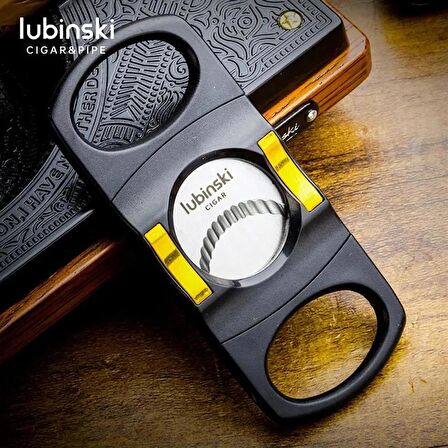 Lubinski Plastik Standlı Puro Kesici Siyah/Gold 60 Ring