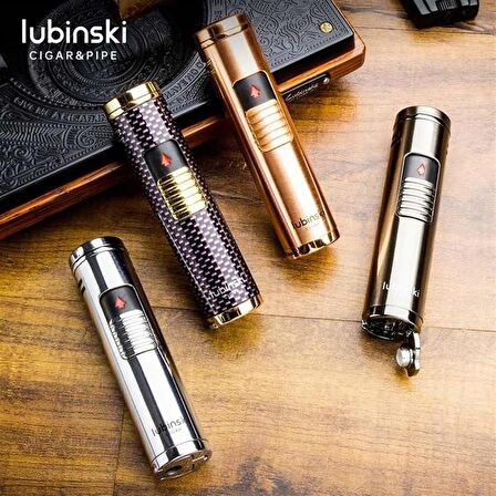 Lubinski Lion Slim Delicili Üç Torch Puro Çakmağı Silver