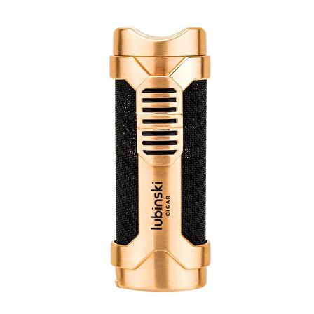 Lubinski Cigar Sehpa Kapaklı Delicili Tek Torch Puro Çakmağı Gold