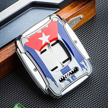 Lubinski Cuba Flag Kılıflı Kare Puro Kesici (60Ring)