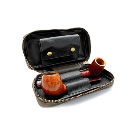 Rattray's Peat Pipe Bag 1 Kahve Deri Pipo Çantası