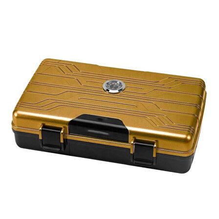 Lubinski Seyahat Tipi Puro Kutusu Humidor Gold (10Cigar)