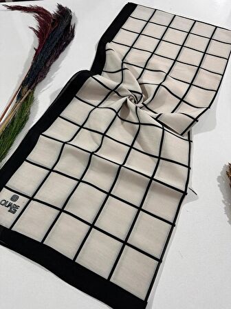 Quare Soft Pamuklu Şal Siyah Beyaz LDSQ0718