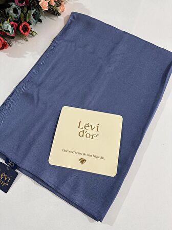 Levidor Premium Diamond Taşlı Şal Kot Mavi DXS0309