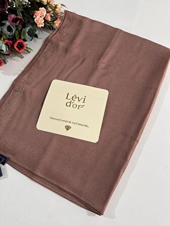 Levidor Premium Diamond Taşlı Şal Kahve DXS0314