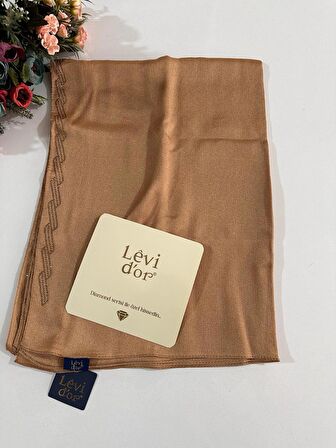 Levidor Premium Diamond Taşlı Şal Gold DXS0316