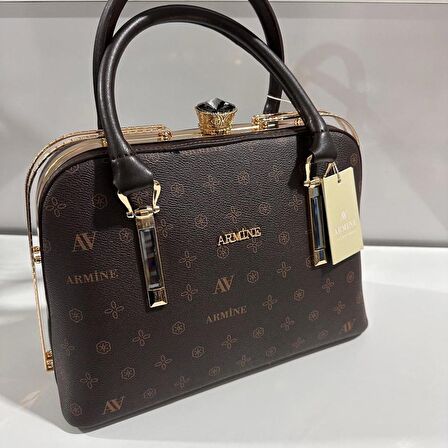 Armine Kadın Çanta Baskılı Kahve AR33903