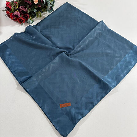 Bonjela Lento Eşarp Geometrik Desen Koyu Petrol LNT0313