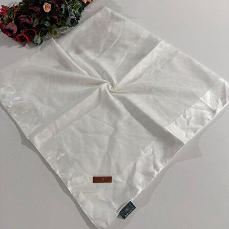 Bonjela Lento Eşarp Geometrik Desen Beyaz LNT0328
