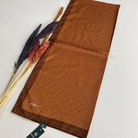Bonjela Monogram Şal Karamel-Kahve JZ0305