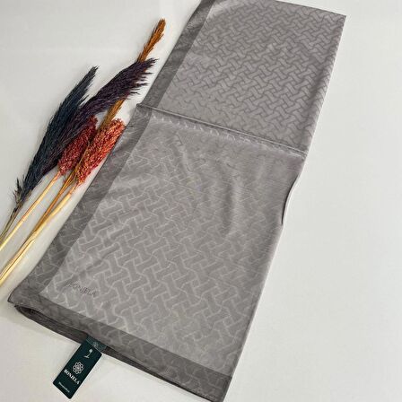 Bonjela Monogram Şal Gri-Çakıl JZ0319
