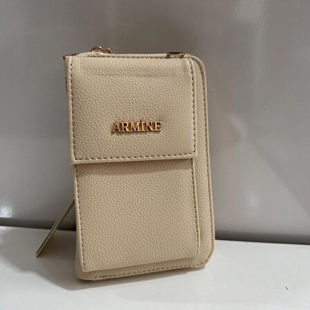Armine Kadın Çanta Düz Renk Krem AR26511