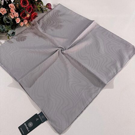 Bonjela Lüx Jakarlı Pamuk Eşarp Açık Gri JPB0120