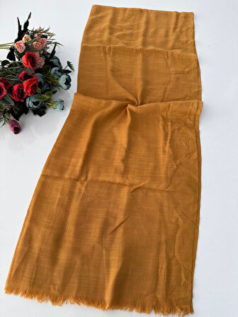 Düz Renk Pamuk Şal Hardal VDE0104