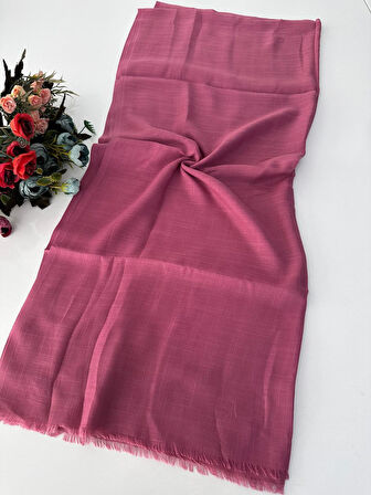 Düz Renk Pamuk Şal Koyu Pembe VDE0107