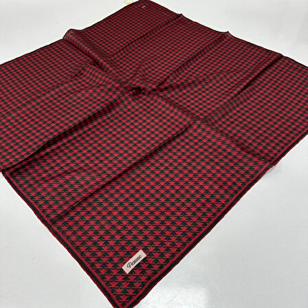 Picasso Jakarlı Soft Eşarp Bordo - Siyah LDFZ0504