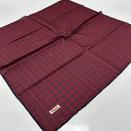 Picasso Jakarlı Soft Eşarp Bordo - Lacivert LDFZ0510