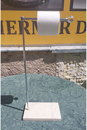 MERMER WC PEÇETELİK ASKISI - BEJ MERMER - GÜMÜŞ