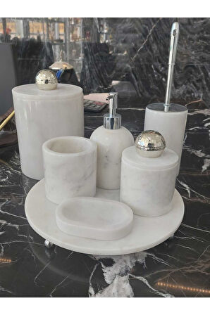 BEYAZ MERMER SET- GÜMÜŞ AKSESUARLI-7 PARÇA