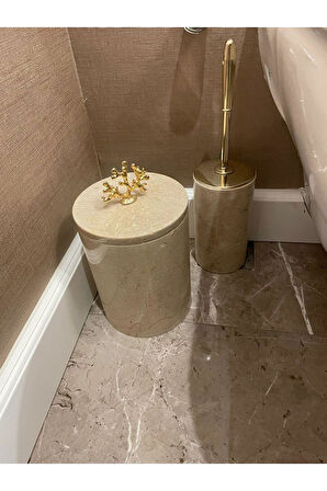 Crema Golden - Doğal Bej Mermer Banyo Seti 7li