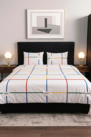 Benetton Renkli Çizgili Tek Kişilik Nevresim Takımı