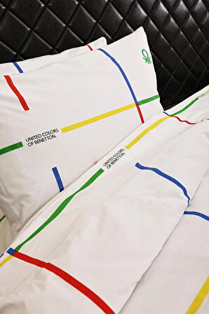 Benetton Renkli Çizgili Tek Kişilik Nevresim Takımı