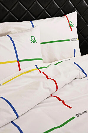 Benetton Renkli Çizgili Tek Kişilik Nevresim Takımı