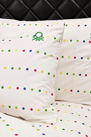 Benetton Renkli Puantiye Tek Kişilik Nevresim Takımı