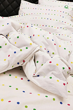 Benetton Renkli Puantiye Tek Kişilik Nevresim Takımı