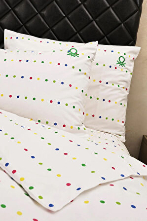 Benetton Renkli Puantiye Tek Kişilik Nevresim Takımı