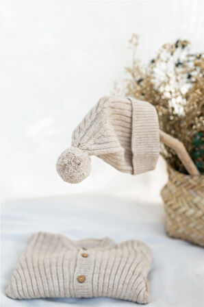 Triko Bereli Tulum Bebek Set Kahverengi