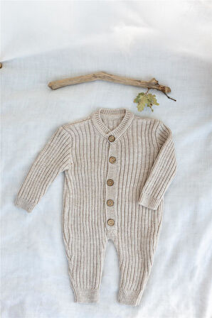 Triko Bereli Tulum Bebek Set Kahverengi