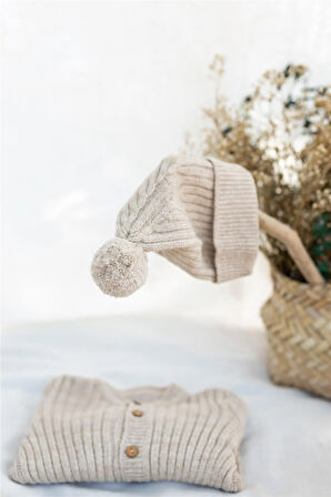 Triko Bereli Tulum Bebek Set Kahverengi