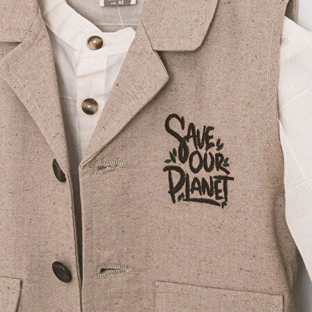 Joy Yelekli Erkek Takım Kahverengi