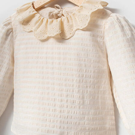 Önü Kalp Kesim 2'Li Kız Çocuk Tulum Takım Bej