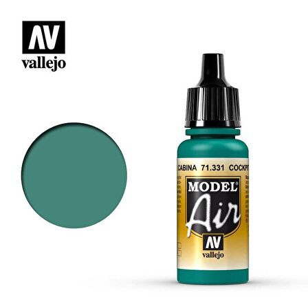 "Vallejo 71331 17 ml. Cockpit Emerald Green ""Faded"", Model Air Serisi Model Boyası"