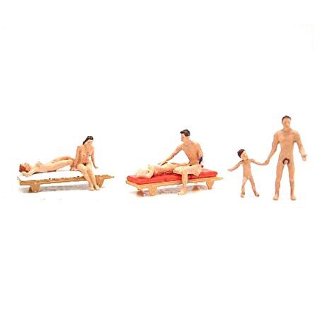 Preiser 10439 1/87 Ölçek plajdaki çıplak çiftler Figürleri
