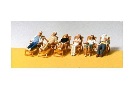 Preiser 10430 1/87 Ölçek şezlongda dinlenen insanlar Figürleri