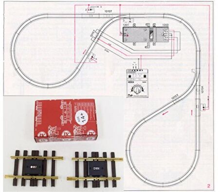 REVERSE LOOP TRACK SET 2X150 MM.