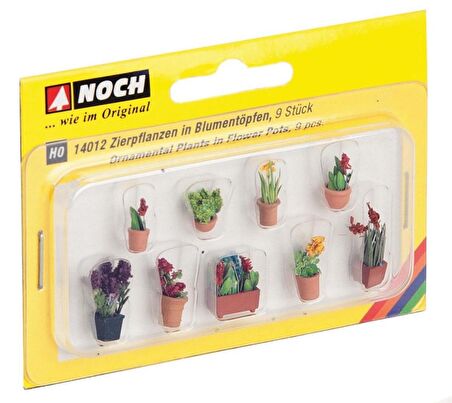Noch 14012 Saksı Bitkileri, 9 Adet, Diorama Malzemesi