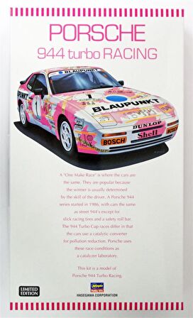 Hasegawa 20315 1/24 Ölçek Porsche 944 Turbo Racing (Limited Edition) Otomobil Plastik Model Kiti