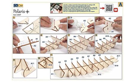 Occre 12007 1/50 Ölçek, Polaris Yelkenli Tekne Ahşap Model Kiti