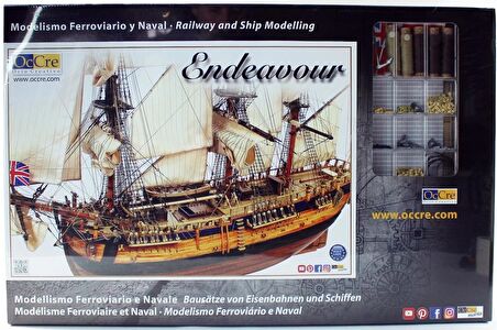 Occre 14005 1/54 Ölçek, Endeavour Yelkenli Tekne Ahşap Model Kiti