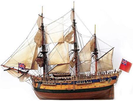 Occre 14005 1/54 Ölçek, Endeavour Yelkenli Tekne Ahşap Model Kiti