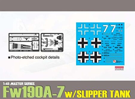 Dragon 5545 1/48 Ölçek Focke Wulf Fw 190A-7 (w/Slipper Tank) Savaş Uçağı Plastik Model Kiti