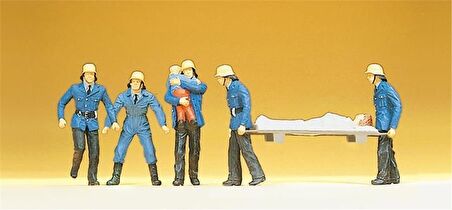 Preiser 14202 1/87 Ölçek Yaralı Kurtaran İtfaiyeci Figürleri